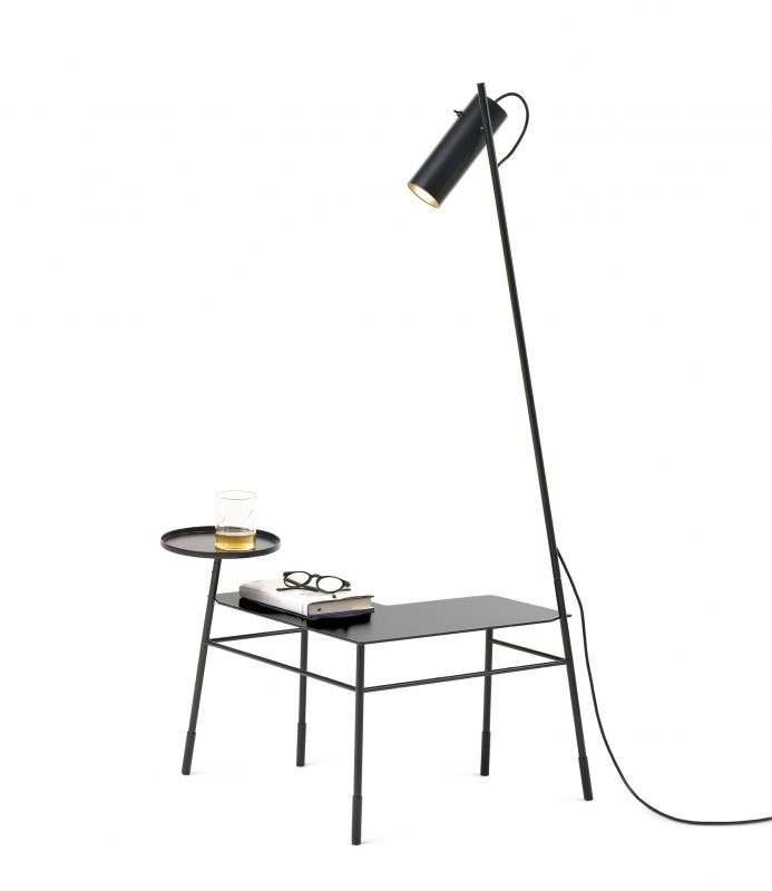 Dase´corner coffee table with lamp black Mogg